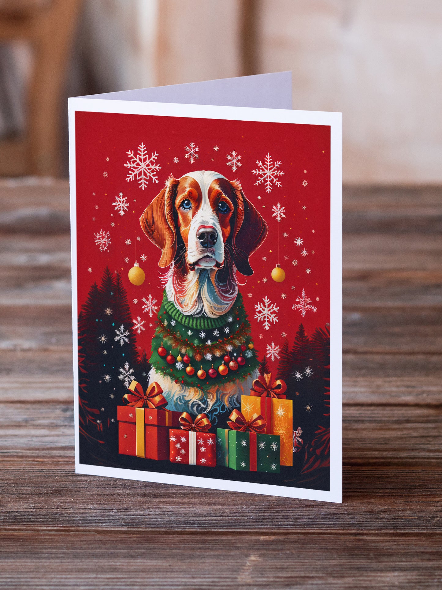 Brittany Spaniel Holiday Christmas Greeting Cards Pack of 8