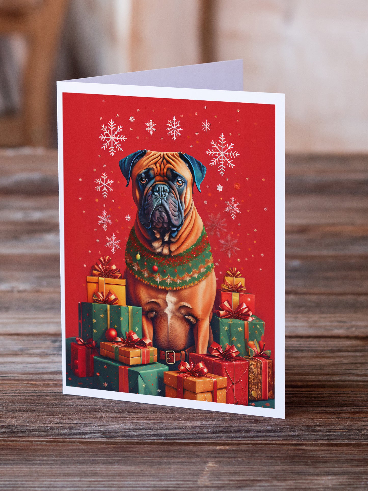 Bullmastiff Holiday Christmas Greeting Cards Pack of 8