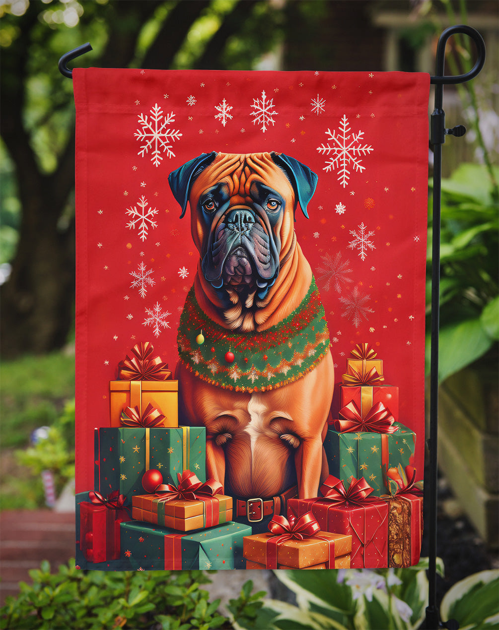 Bullmastiff Holiday Christmas Garden Flag