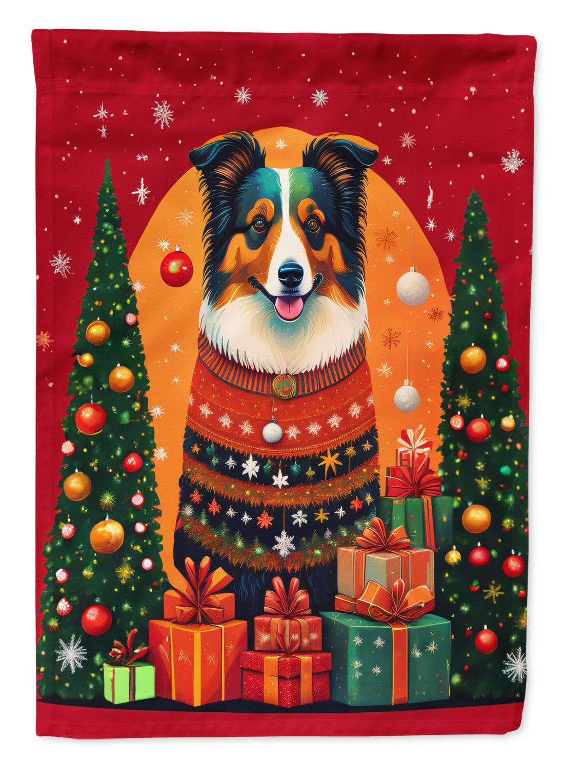 Buy this Collie Holiday Christmas House Flag