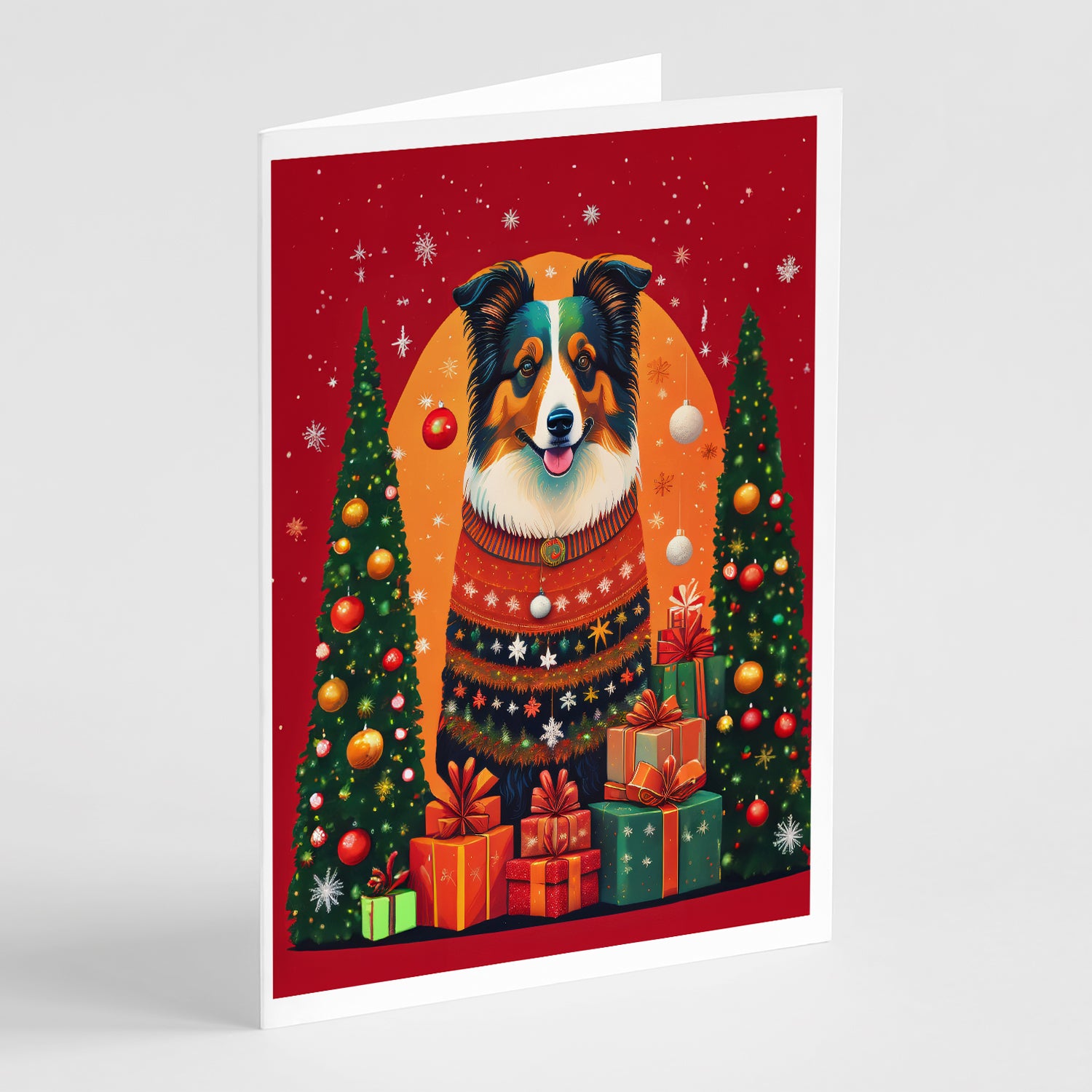 Buy this Collie Holiday Christmas Greeting Cards Pack of 8