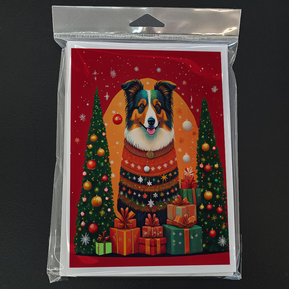 Collie Holiday Christmas Greeting Cards Pack of 8