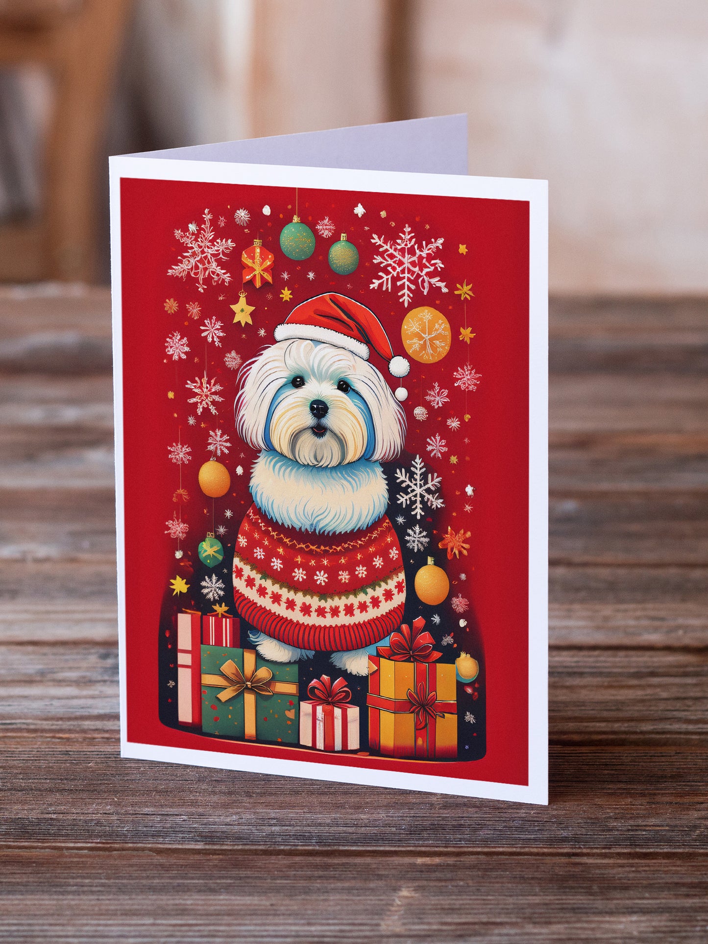 Coton De Tulear Holiday Christmas Greeting Cards Pack of 8