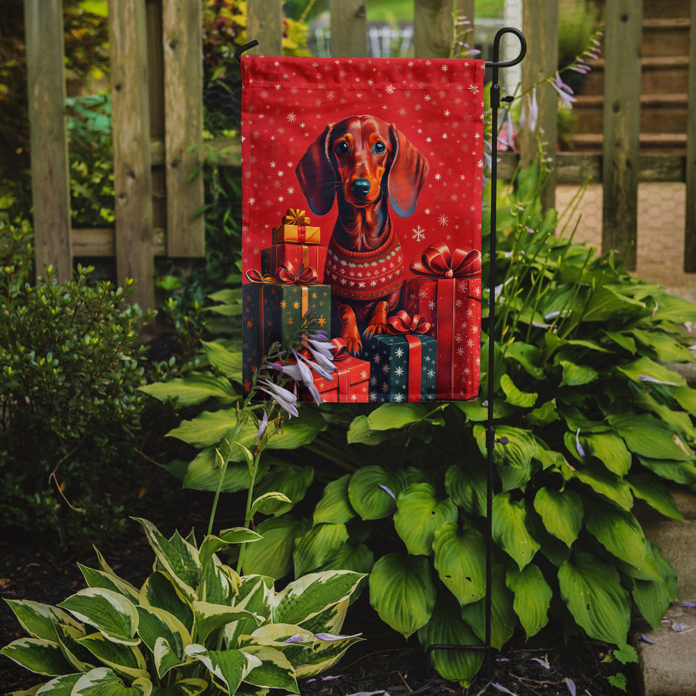 Dachshund Holiday Christmas Garden Flag