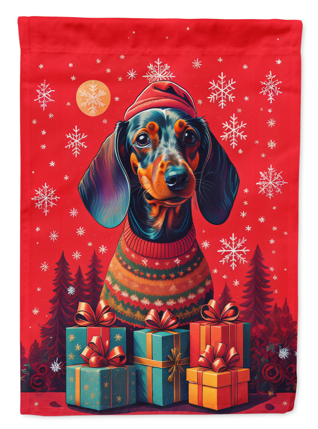 Buy this Dachshund Holiday Christmas House Flag