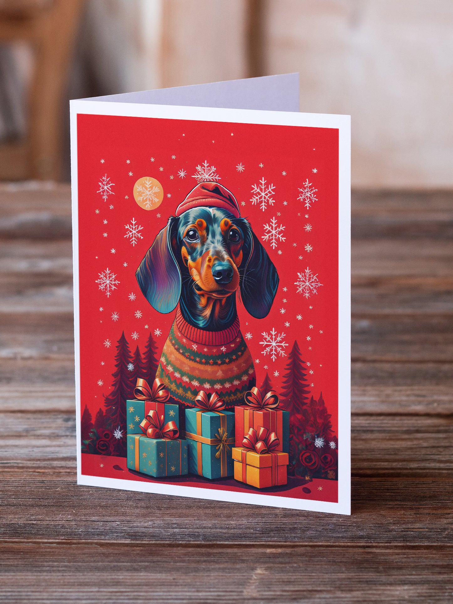 Dachshund Holiday Christmas Greeting Cards Pack of 8