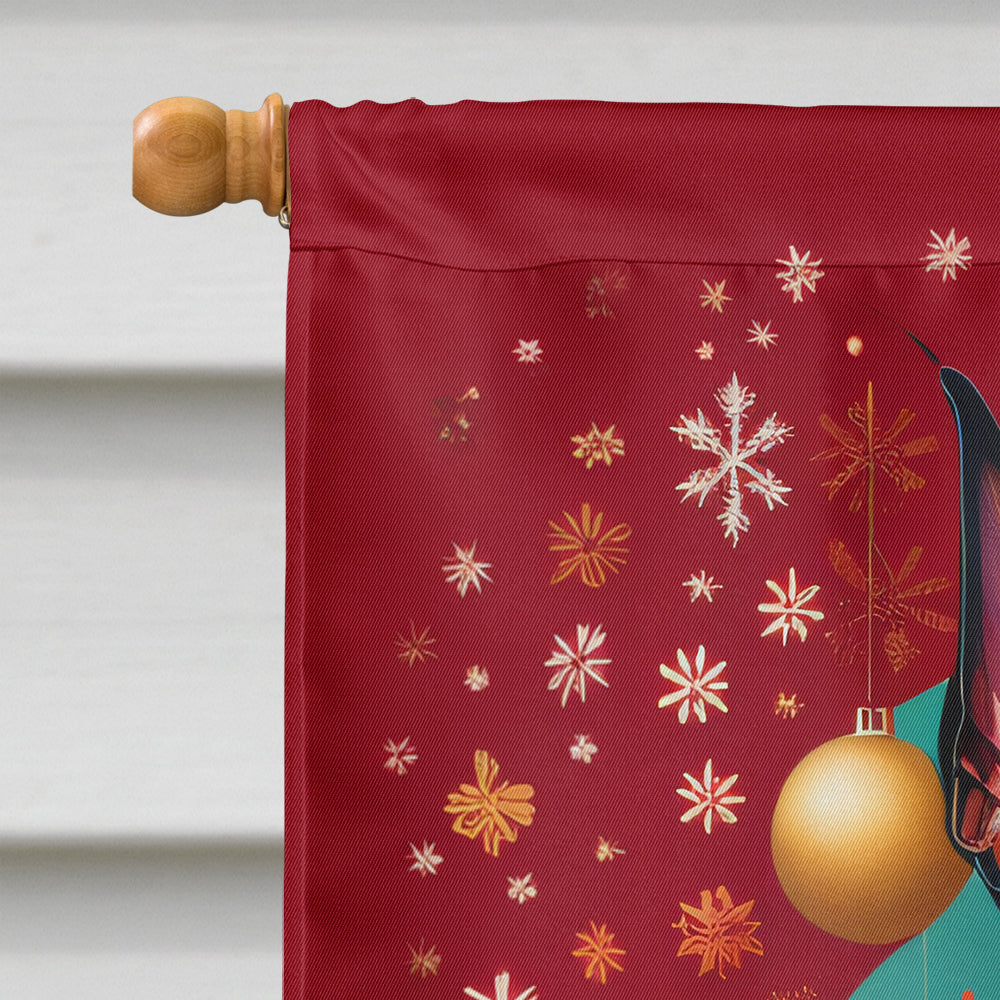 Doberman Pinscher Holiday Christmas House Flag