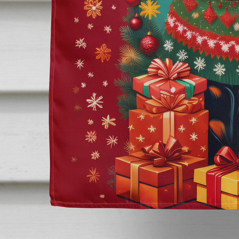 Doberman Pinscher Holiday Christmas House Flag