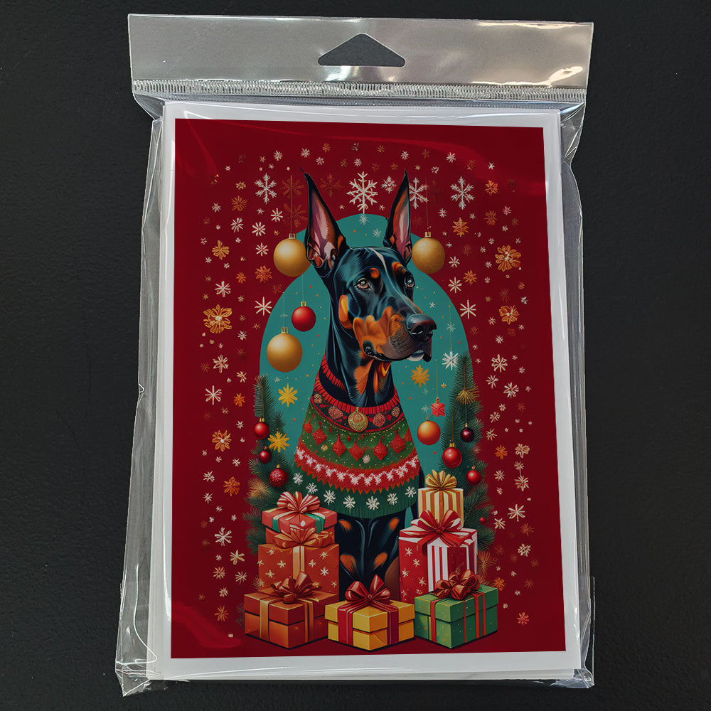 Doberman Pinscher Holiday Christmas Greeting Cards Pack of 8