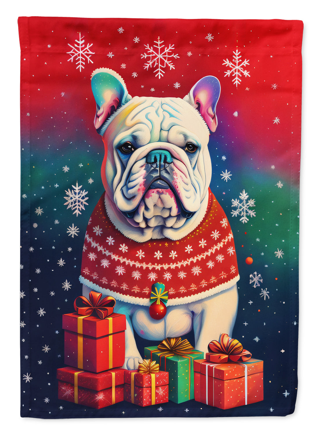 Buy this English Bulldog Holiday Christmas House Flag