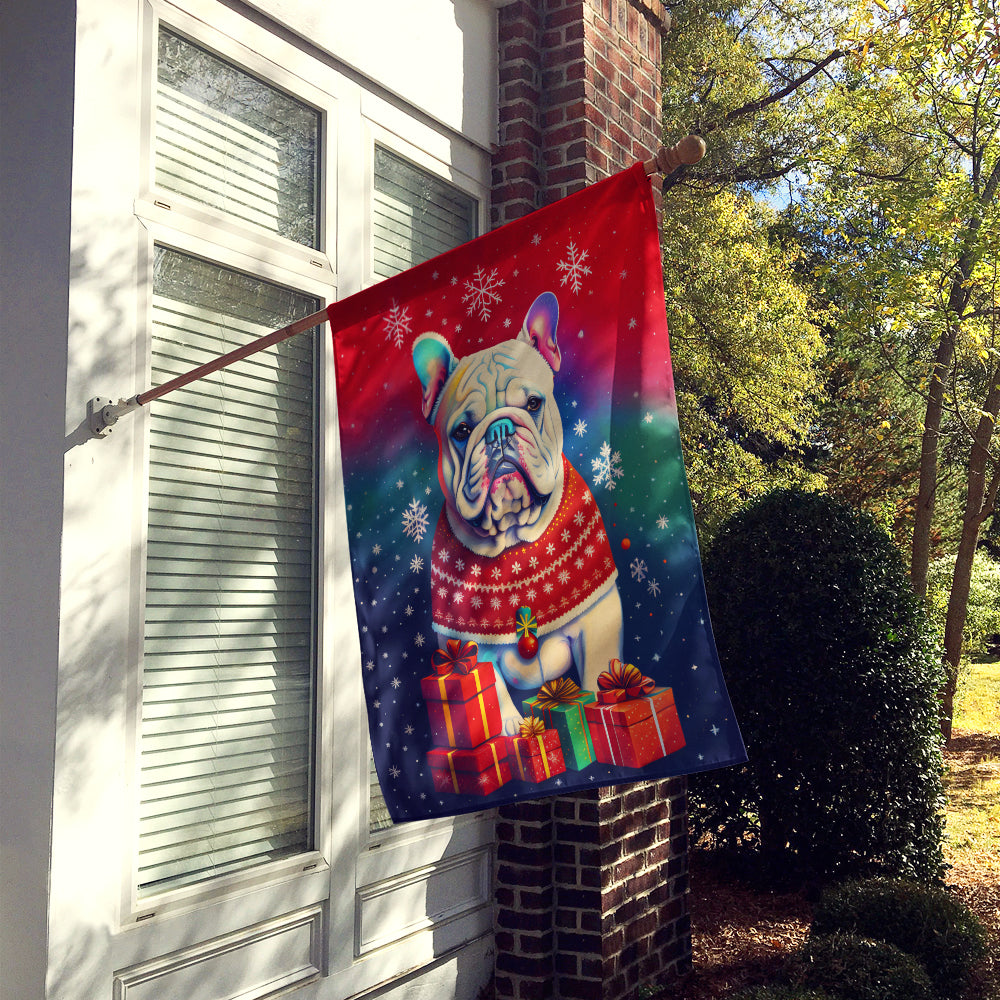 English Bulldog Holiday Christmas House Flag