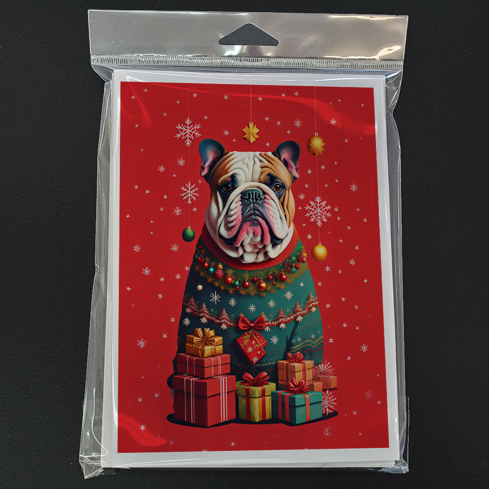 English Bulldog Holiday Christmas Greeting Cards Pack of 8