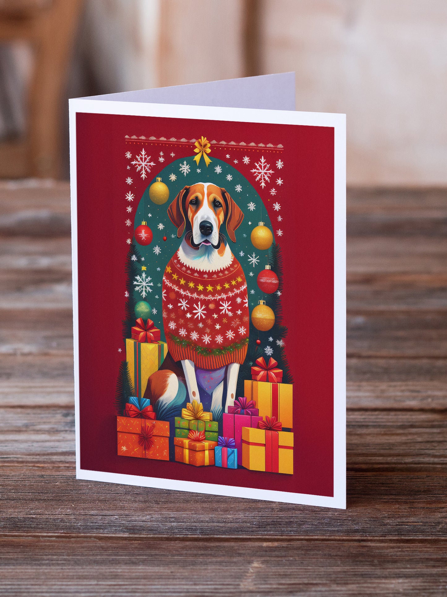 English Foxhound Holiday Christmas Greeting Cards Pack of 8
