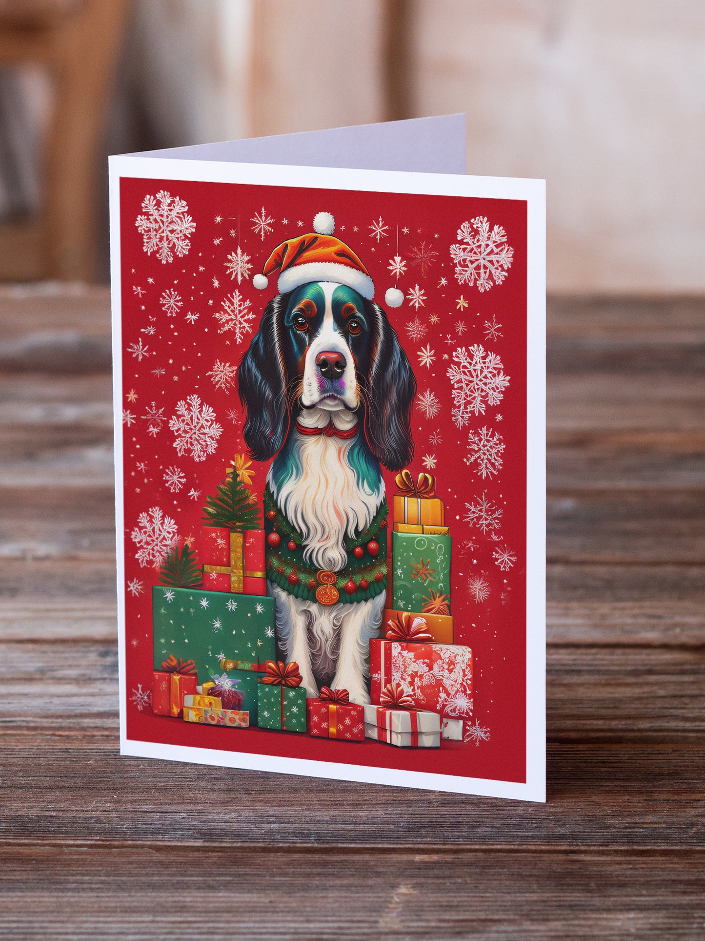 English Springer Spaniel Holiday Christmas Greeting Cards Pack of 8