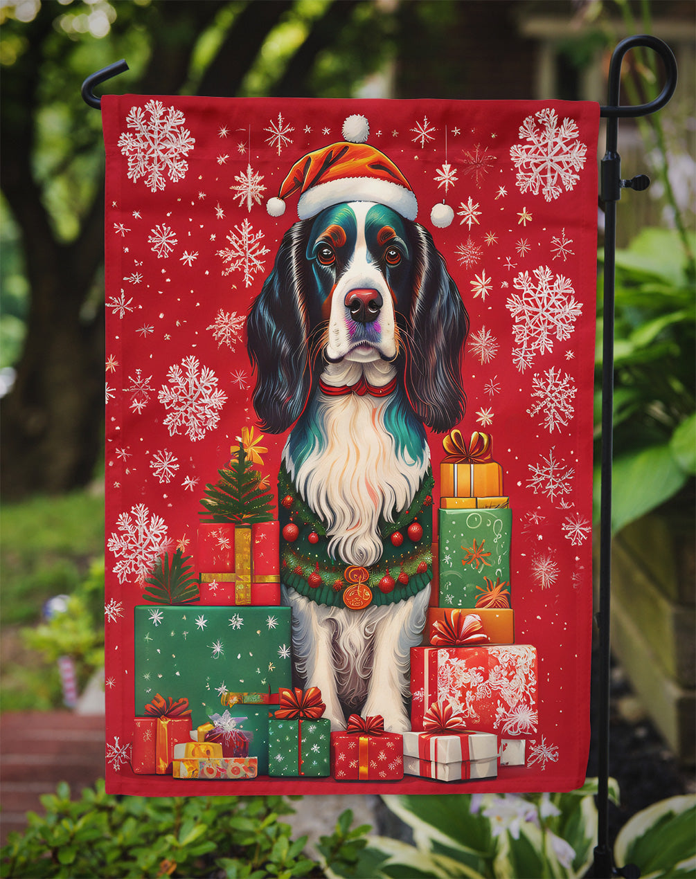 English Springer Spaniel Holiday Christmas Garden Flag