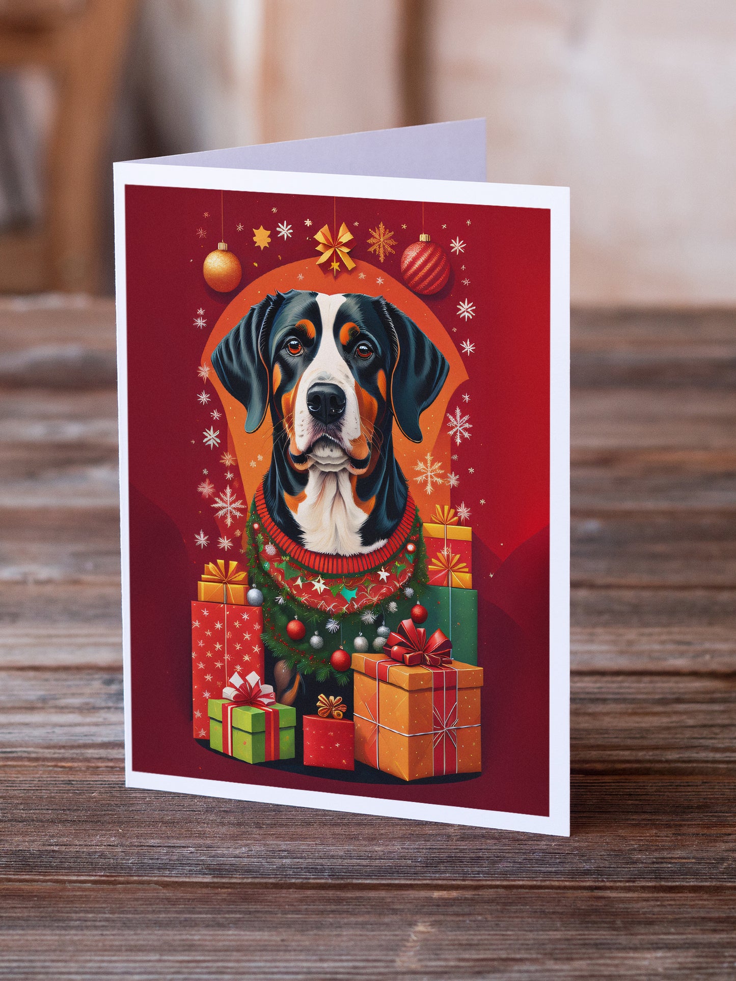Entlebucher Mountain Dog Holiday Christmas Greeting Cards Pack of 8