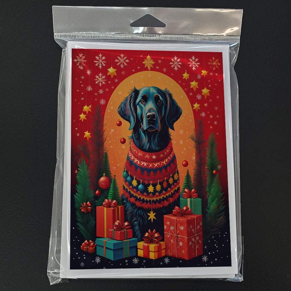 Flat-Coated Retriever Holiday Christmas Greeting Cards Pack of 8