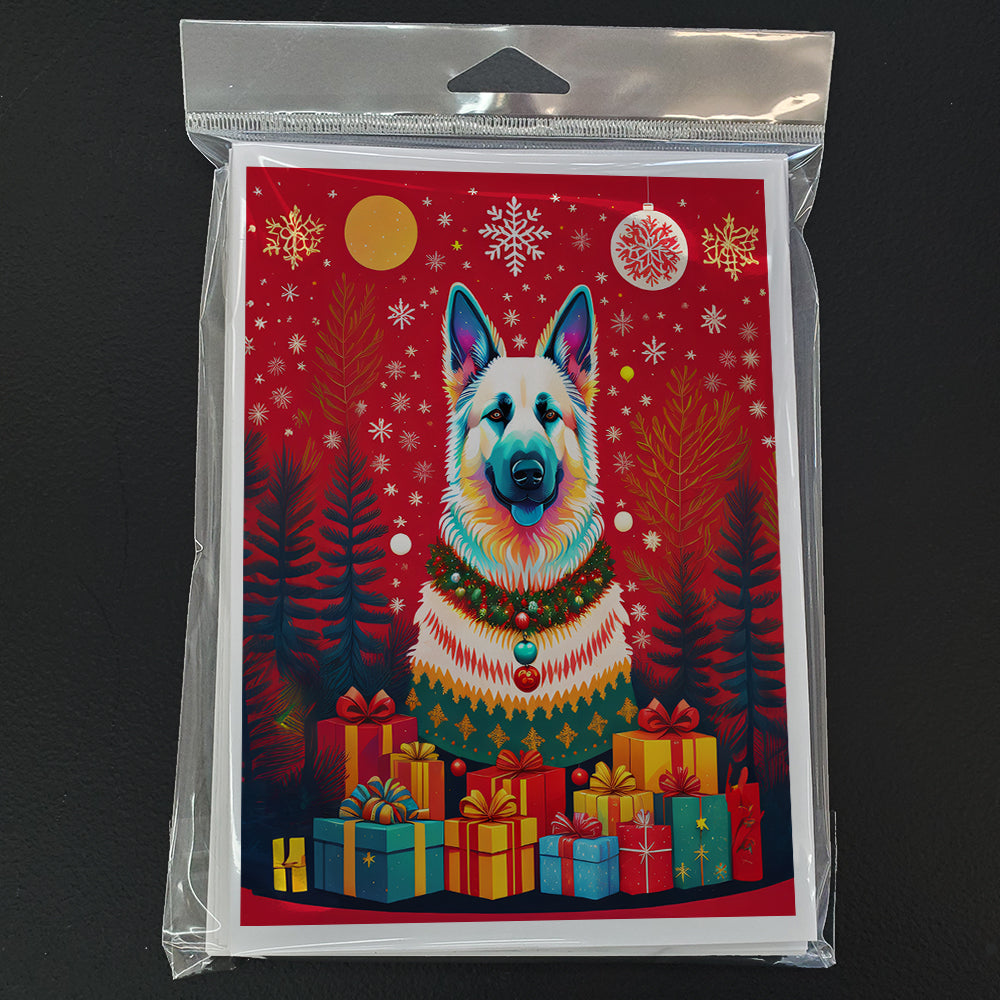 German Shepherd Holiday Christmas Greeting Cards Pack of 8