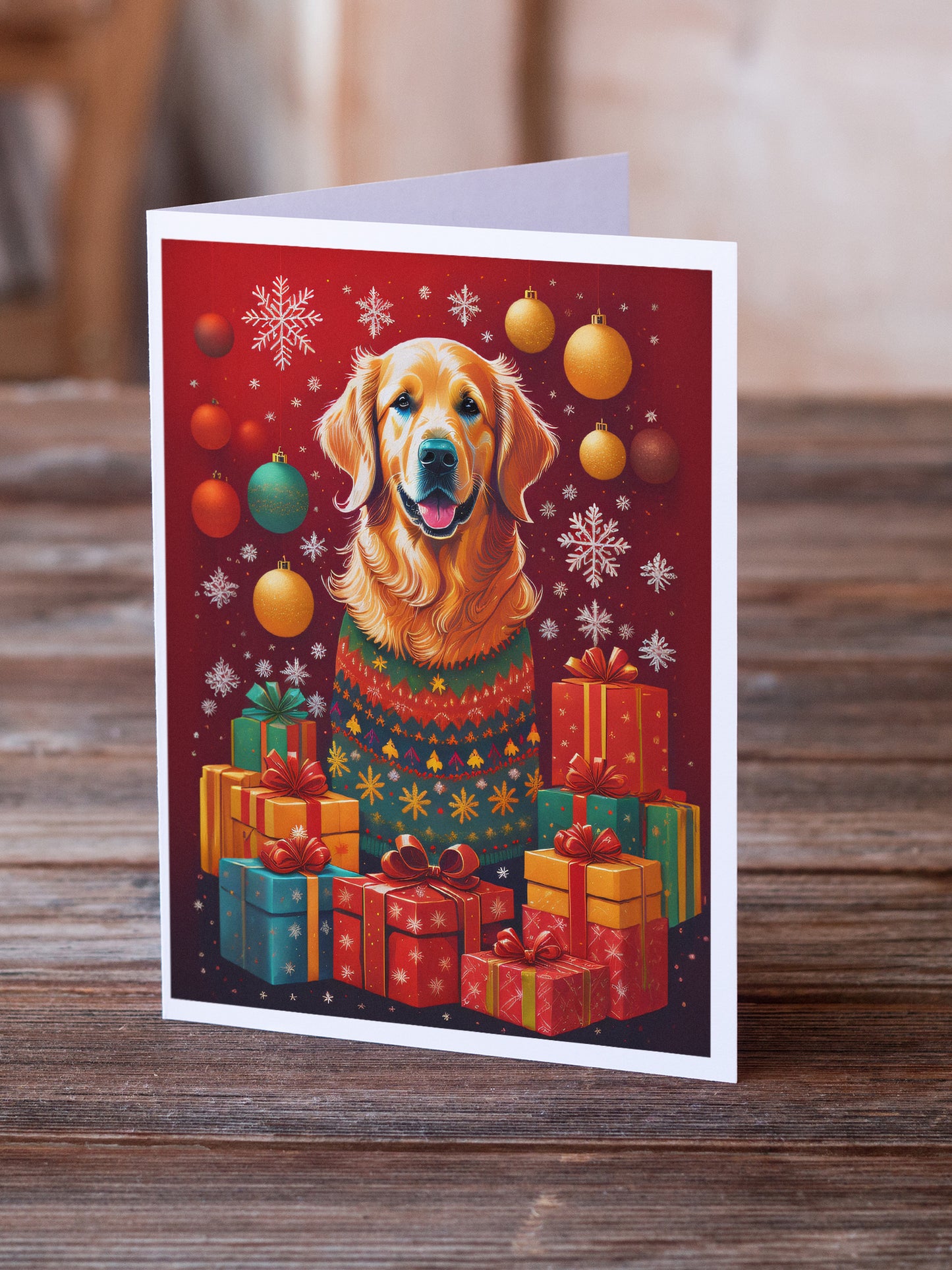 Golden Retriever Holiday Christmas Greeting Cards Pack of 8