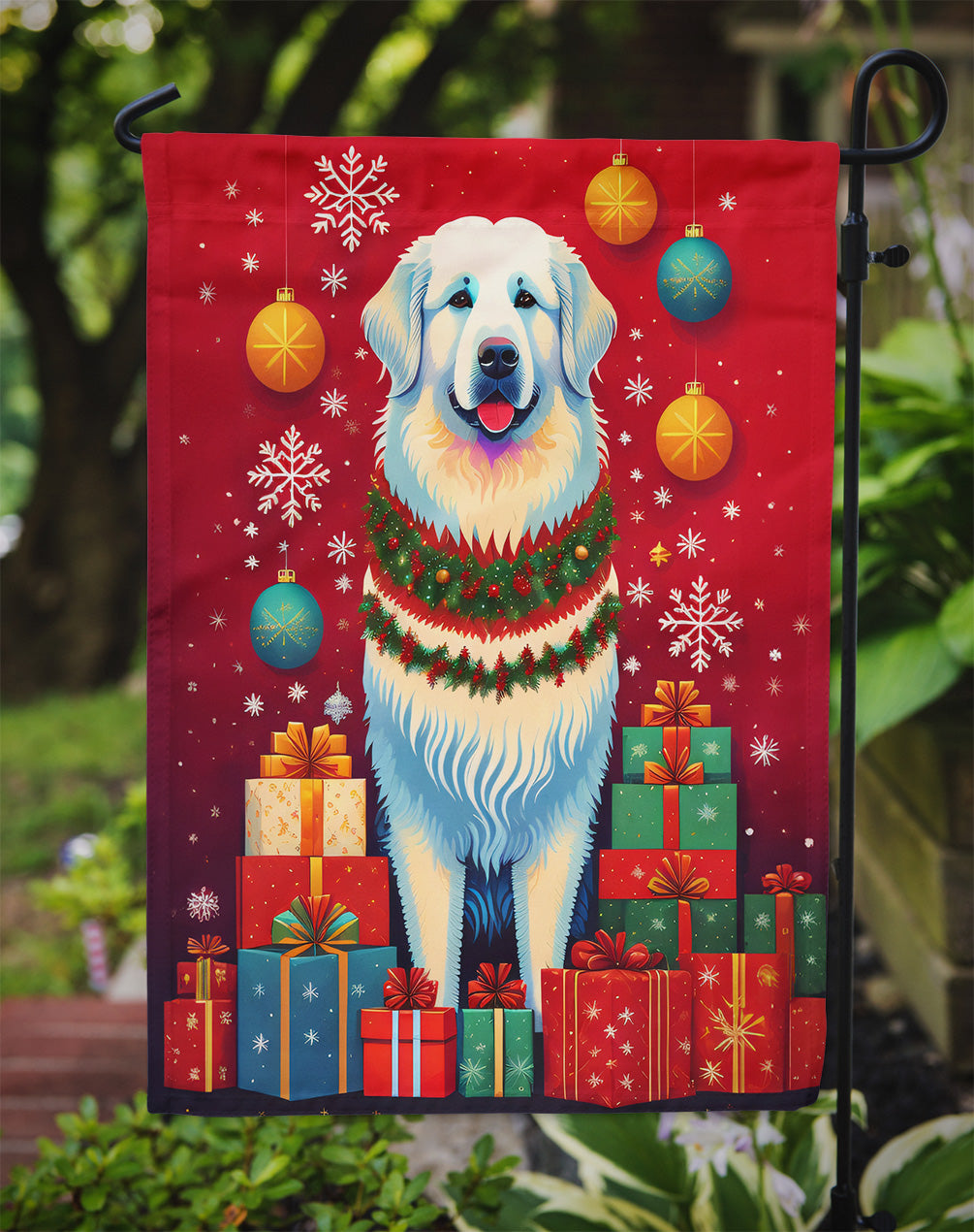 Great Pyrenees Holiday Christmas Garden Flag