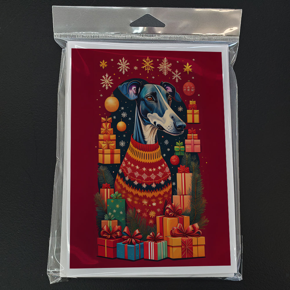 Greyhound Holiday Christmas Greeting Cards Pack of 8