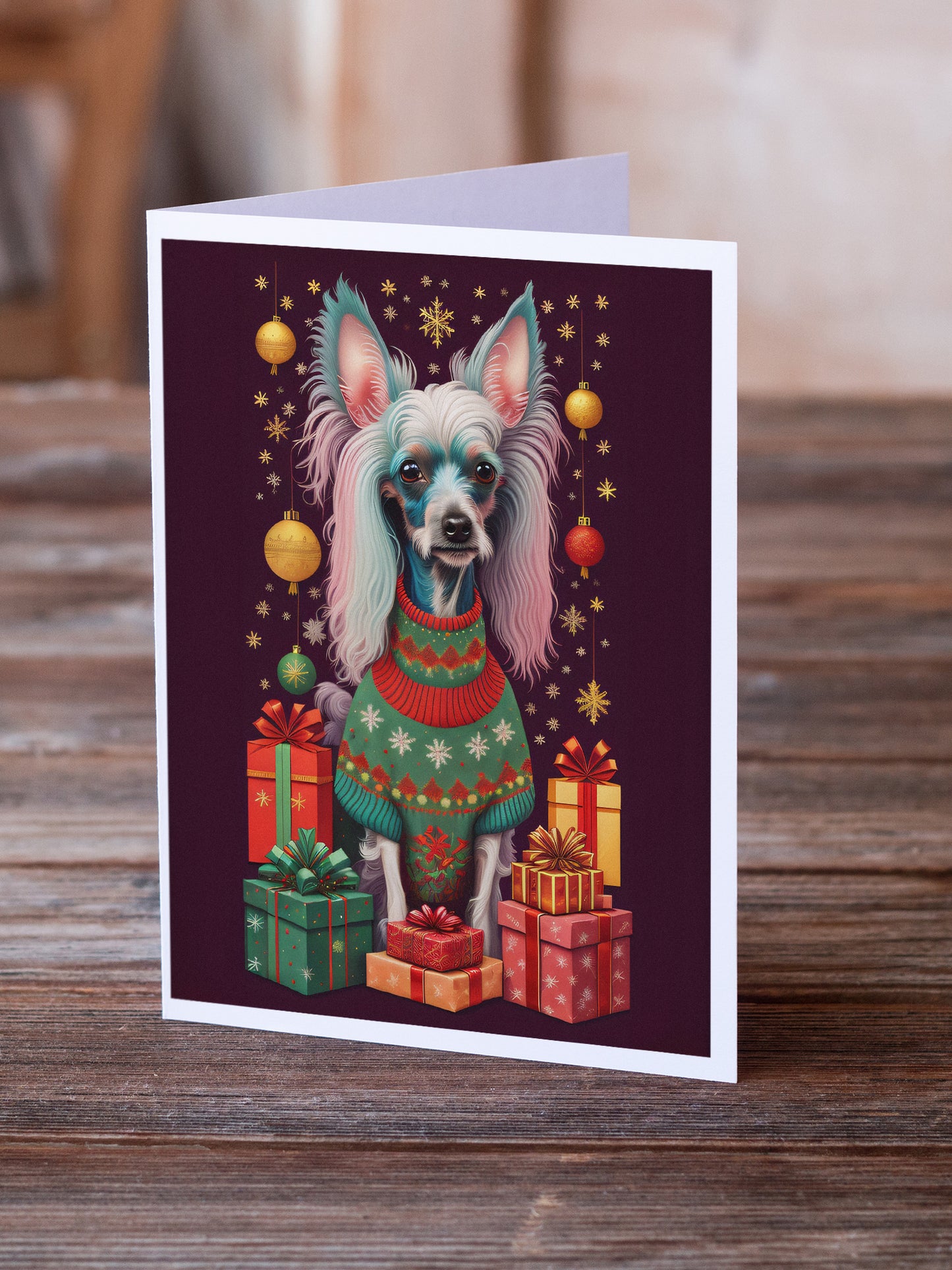 Chinese Crested Holiday Christmas Greeting Cards Pack of 8