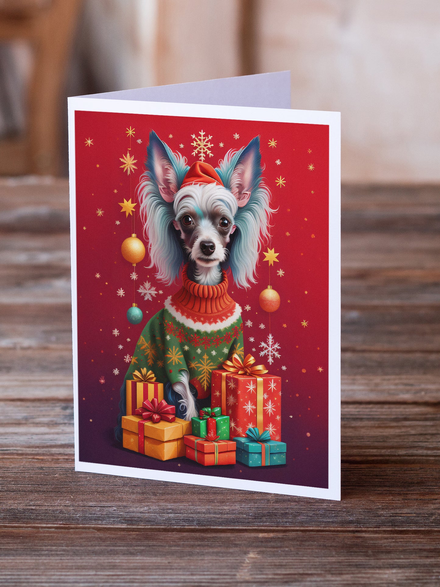 Chinese Crested Holiday Christmas Greeting Cards Pack of 8