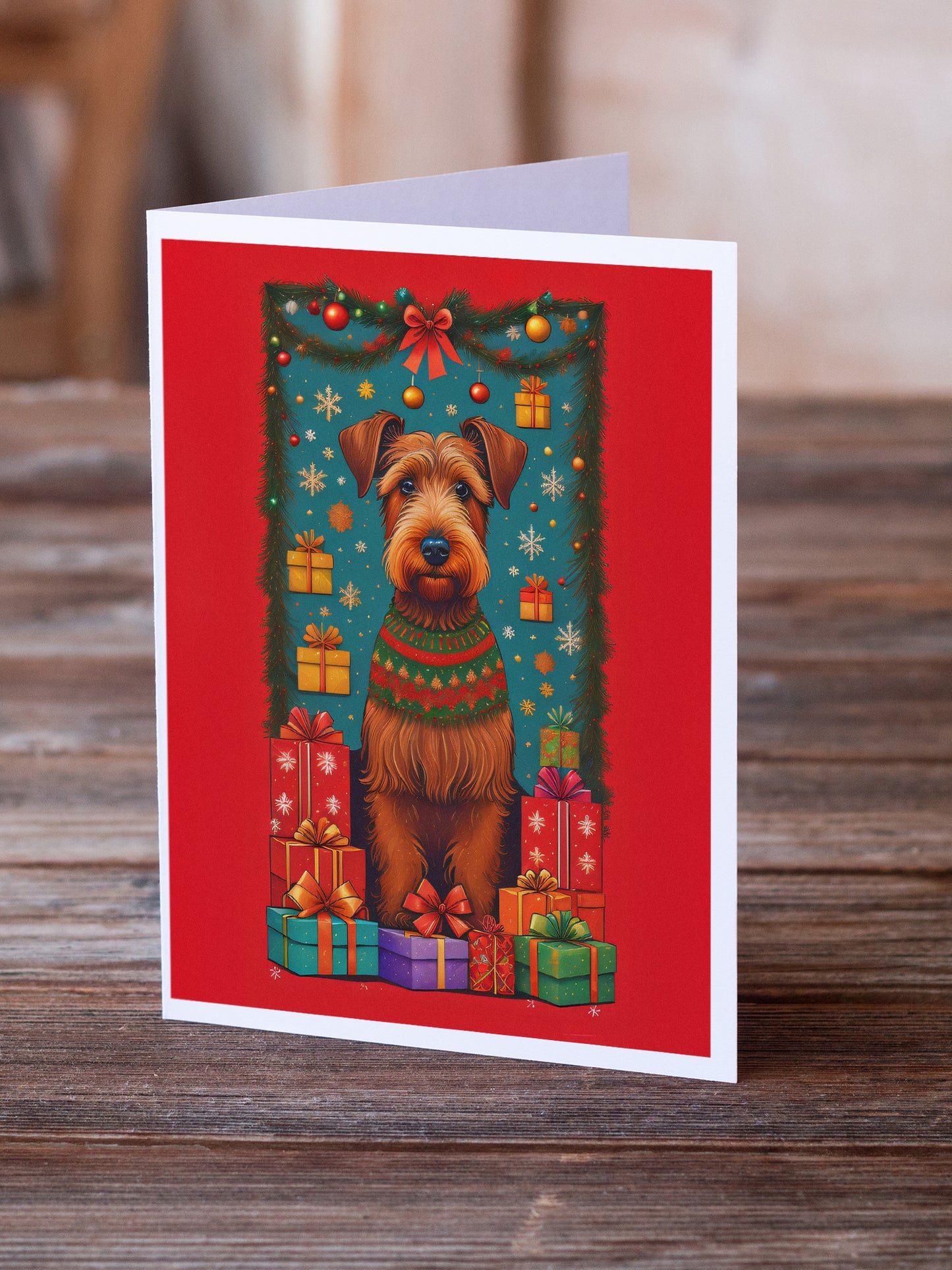 Irish Terrier Holiday Christmas Greeting Cards Pack of 8