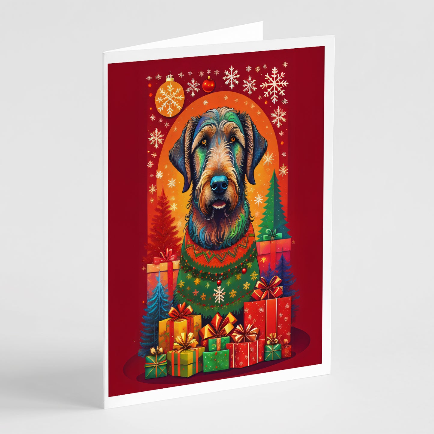 Buy this Irish Wolfhound Holiday Christmas Greeting Cards Pack of 8