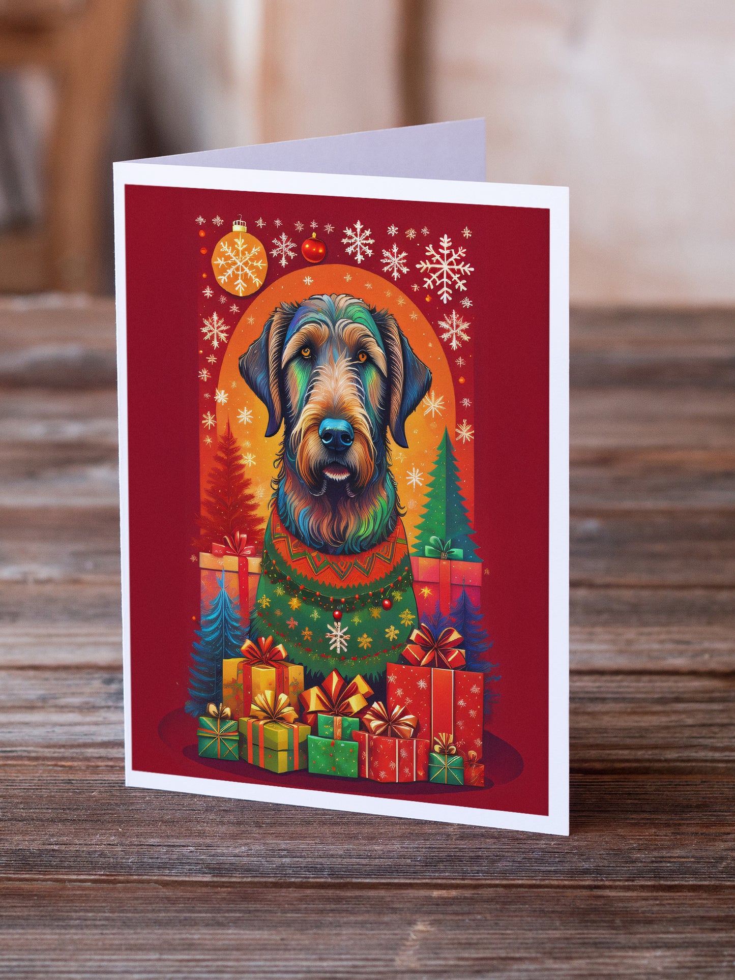 Irish Wolfhound Holiday Christmas Greeting Cards Pack of 8