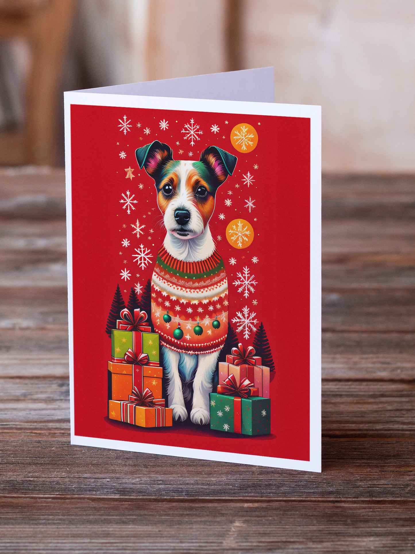 Jack Russell Terrier Holiday Christmas Greeting Cards Pack of 8