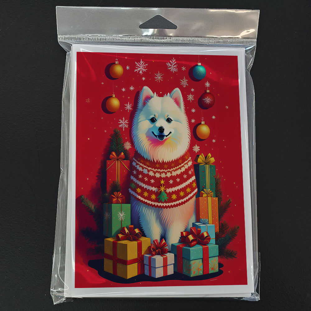 Japanese Spitz Holiday Christmas Greeting Cards Pack of 8