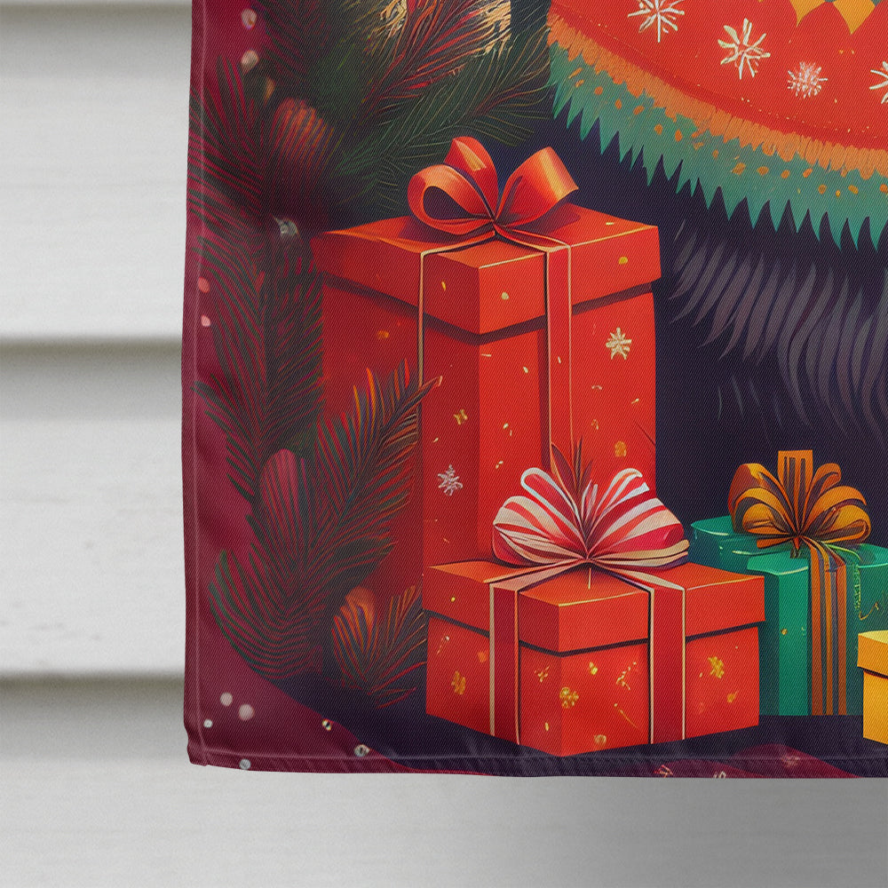 Keeshond Holiday Christmas House Flag