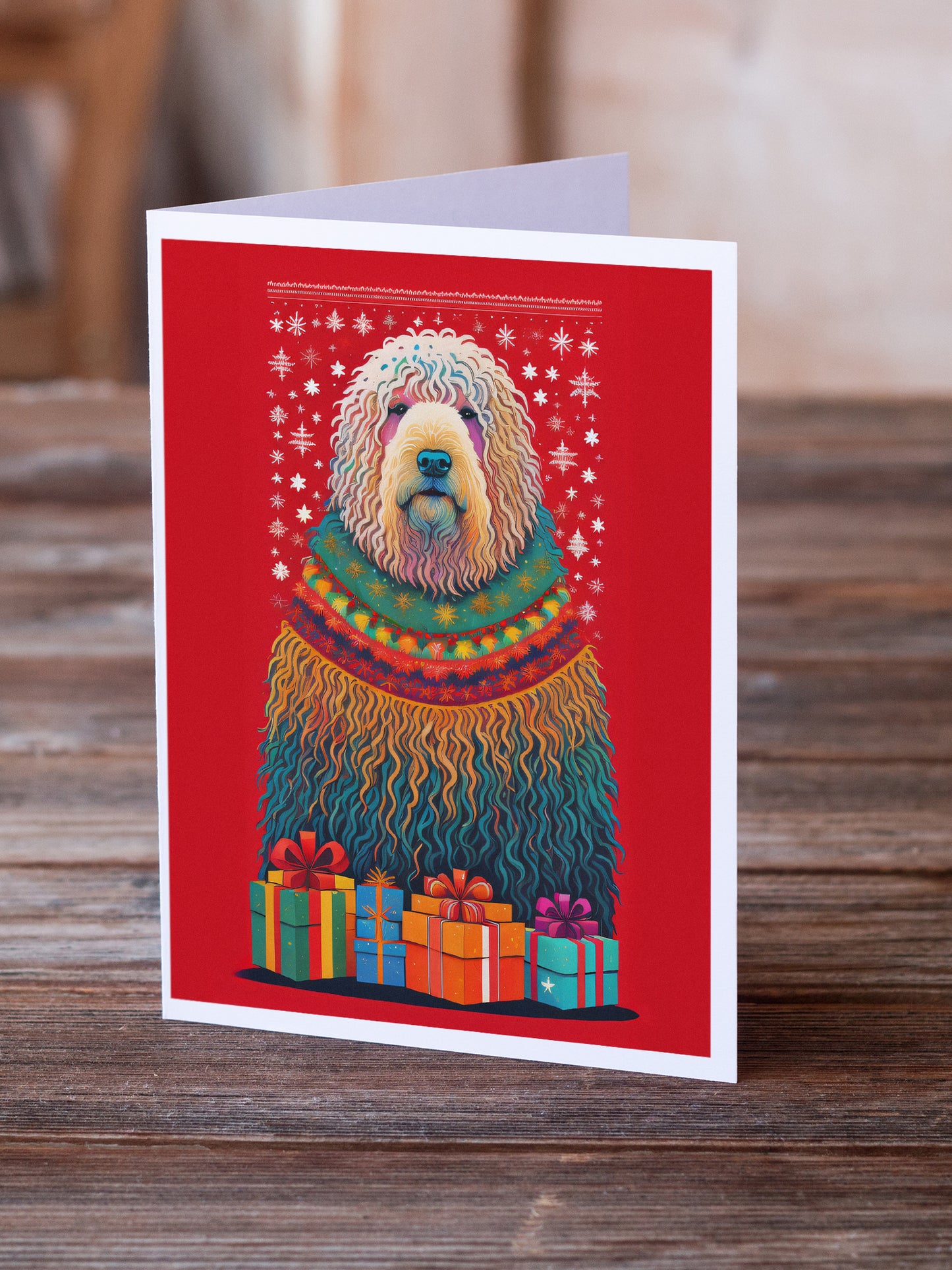 Komondor Holiday Christmas Greeting Cards Pack of 8