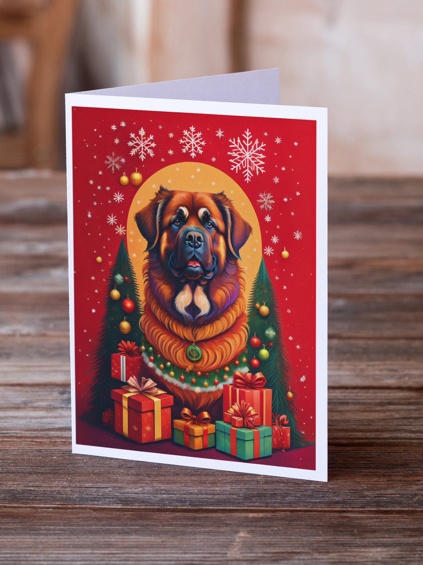 Leonberger Holiday Christmas Greeting Cards Pack of 8