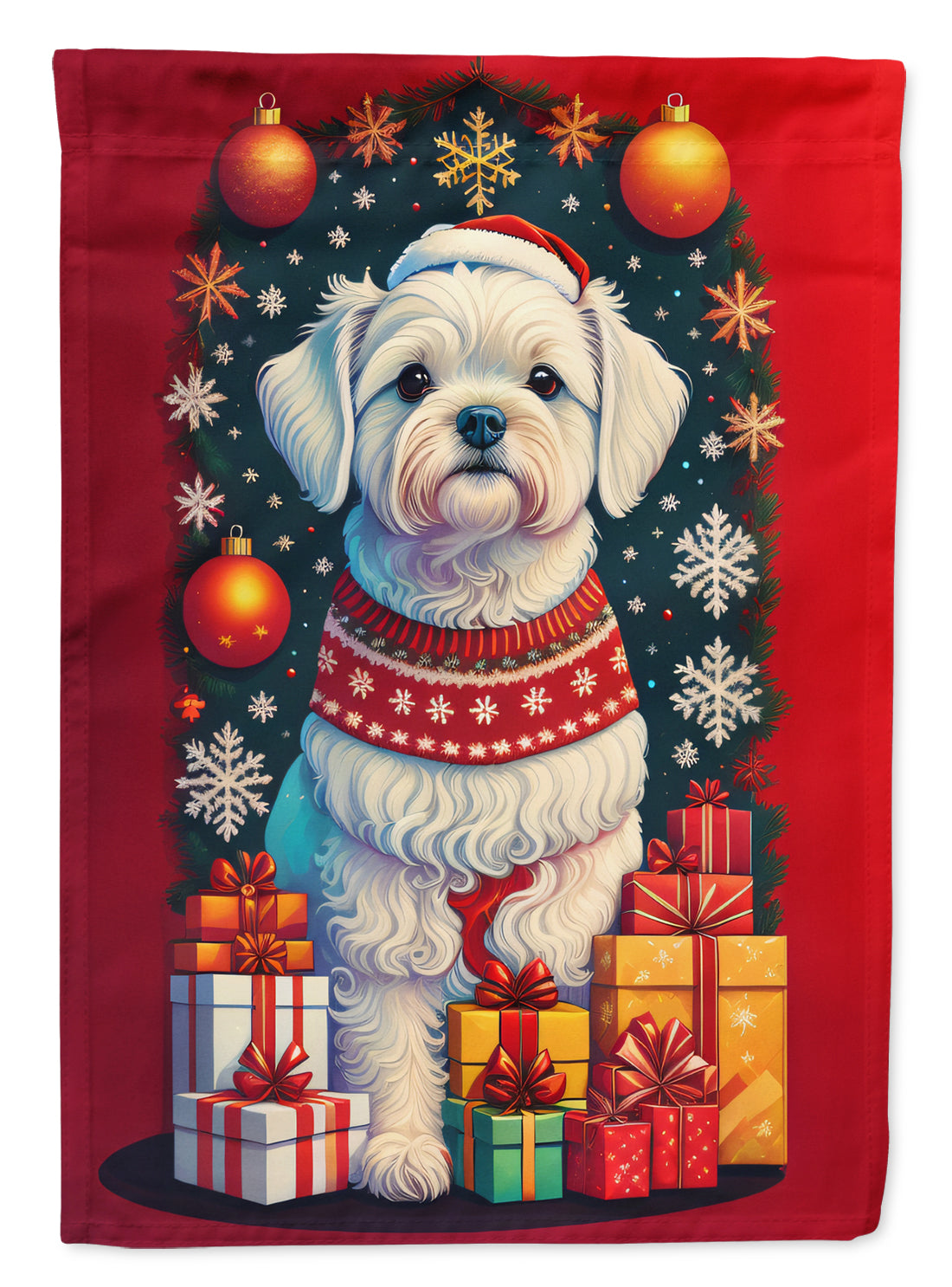 Buy this Maltese Holiday Christmas Garden Flag