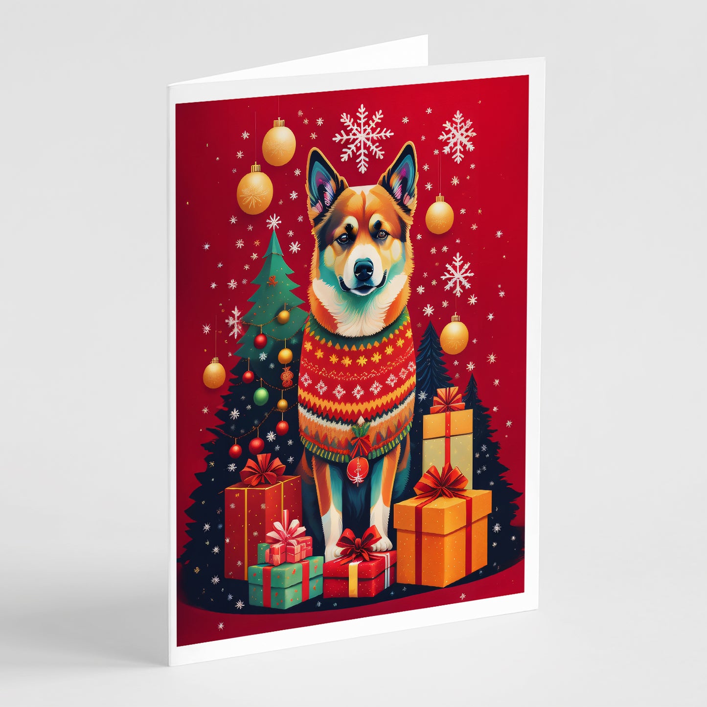 Buy this Norwegian Buhund Holiday Christmas Greeting Cards Pack of 8