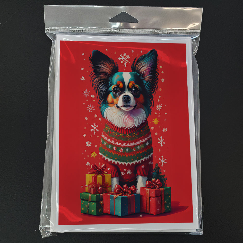 Papillon Holiday Christmas Greeting Cards Pack of 8