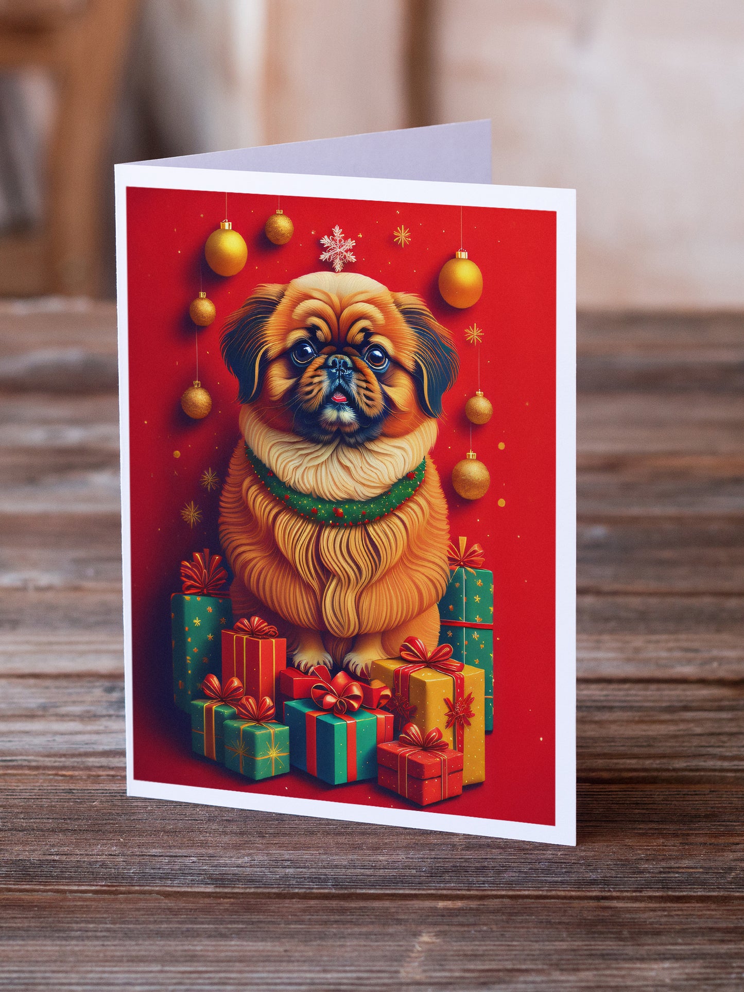 Pekingese Holiday Christmas Greeting Cards Pack of 8