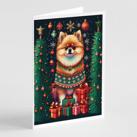 Buy this Pomeranian Holiday Christmas Greeting Cards Pack of 8