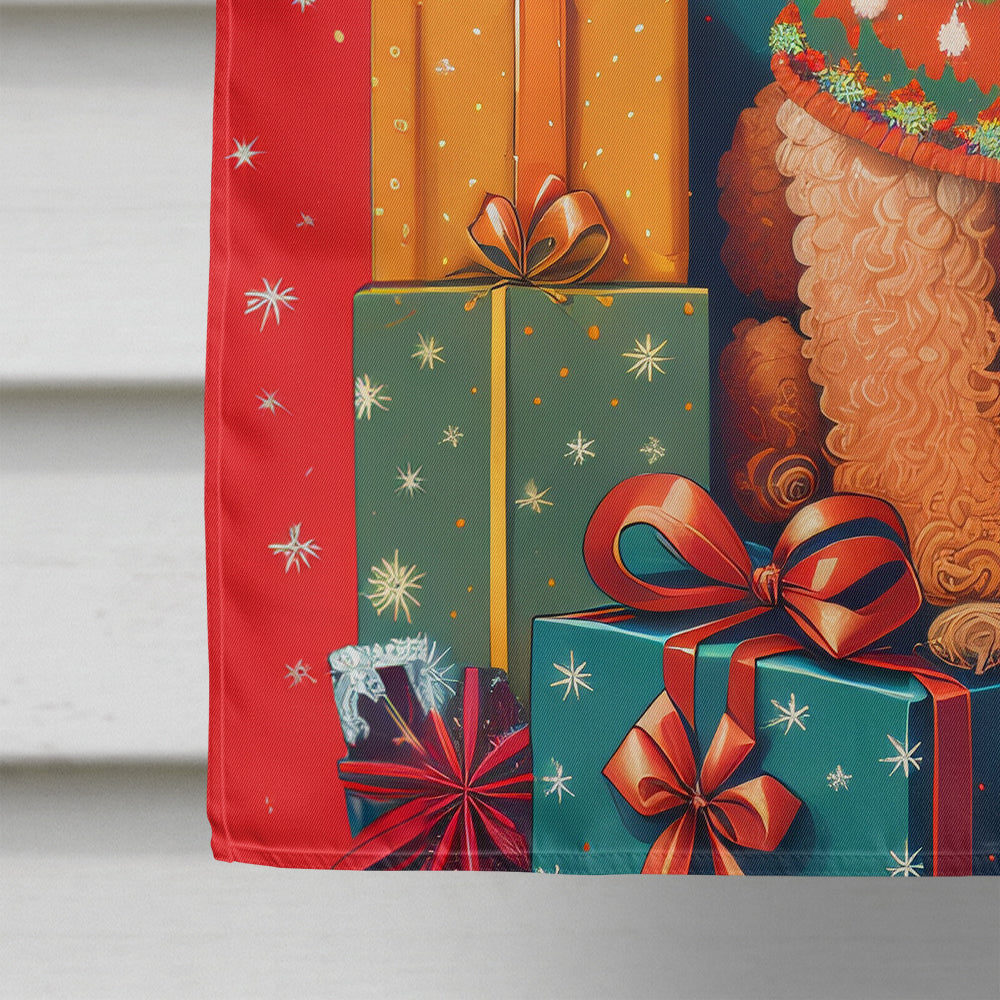 Poodle Holiday Christmas House Flag