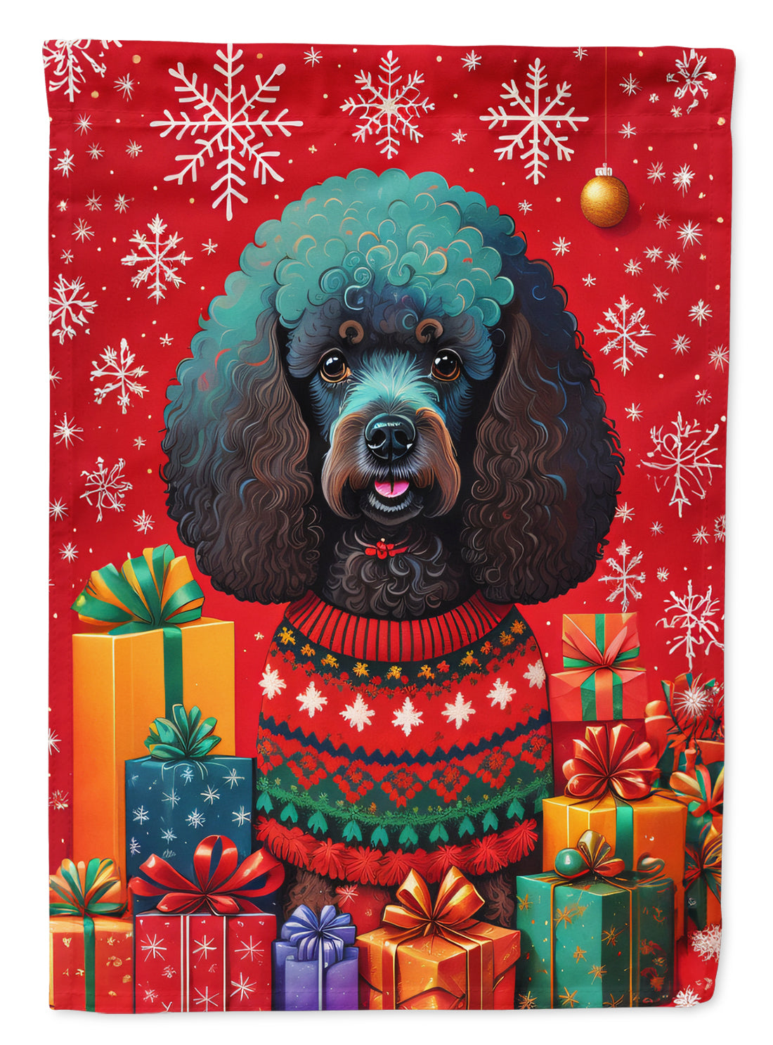 Buy this Poodle Holiday Christmas House Flag