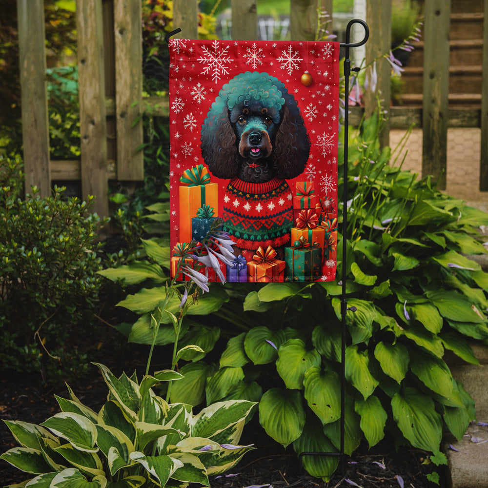 Poodle Holiday Christmas Garden Flag