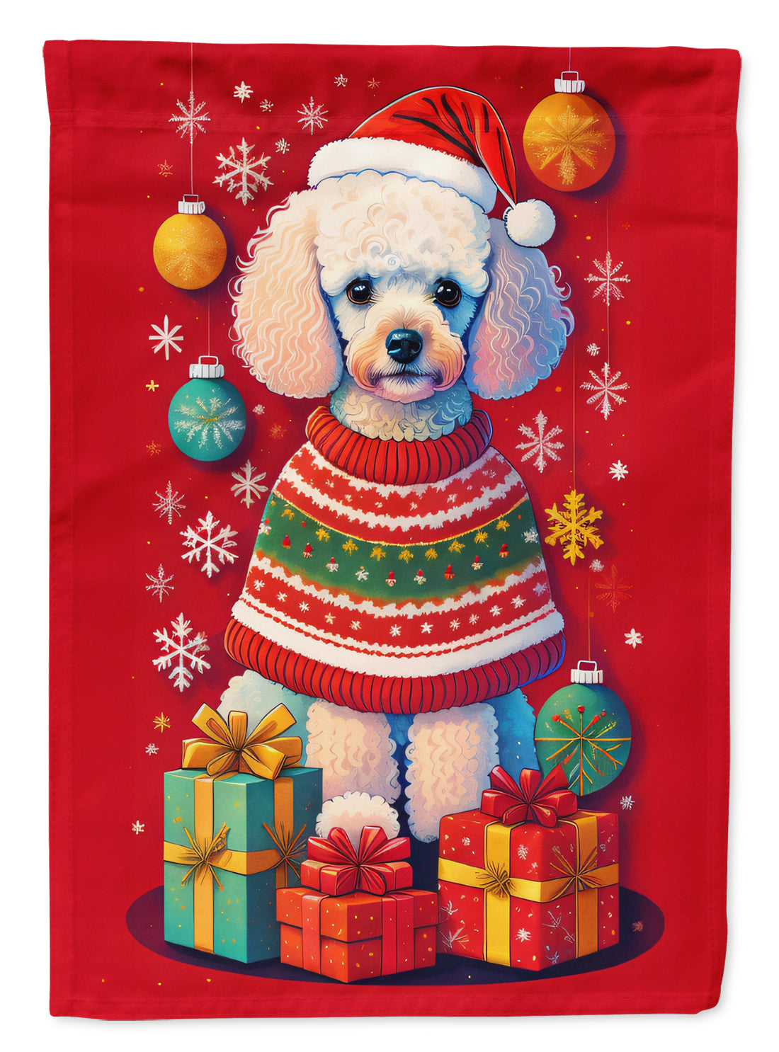 Buy this Poodle Holiday Christmas House Flag