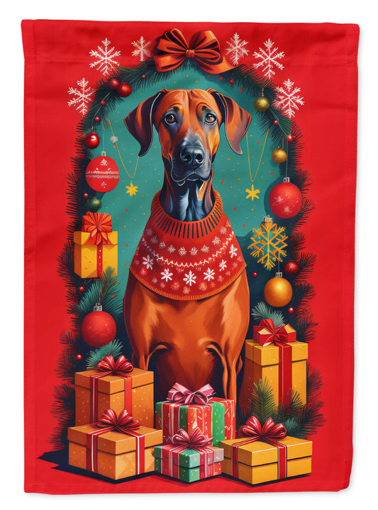 Buy this Rhodesian Ridgeback Holiday Christmas House Flag