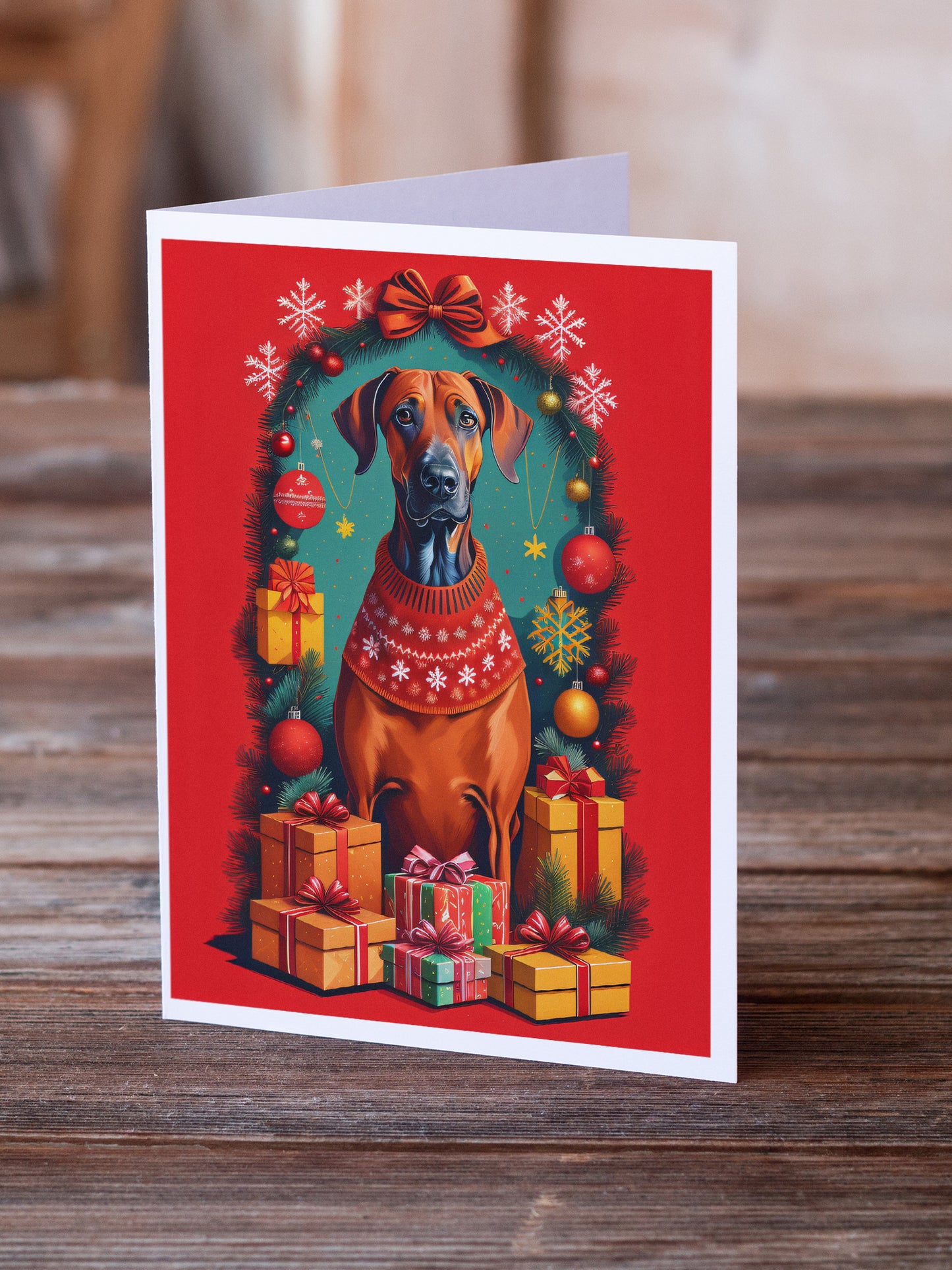 Rhodesian Ridgeback Holiday Christmas Greeting Cards Pack of 8