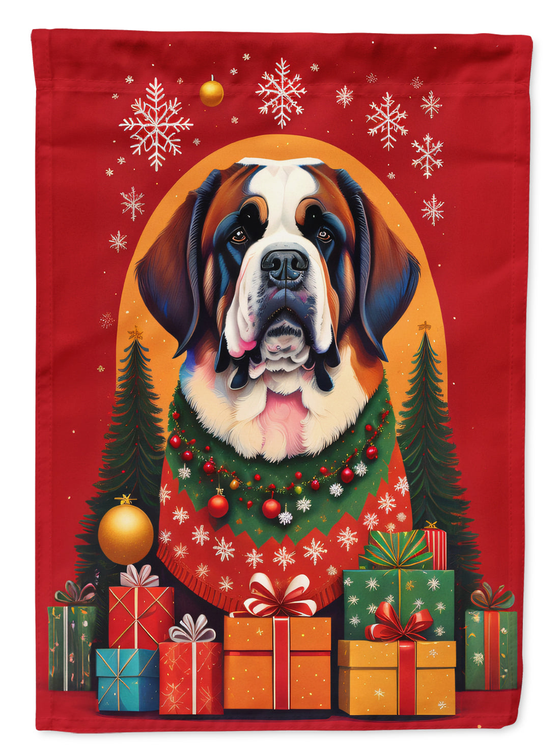 Buy this Saint Bernard Holiday Christmas House Flag