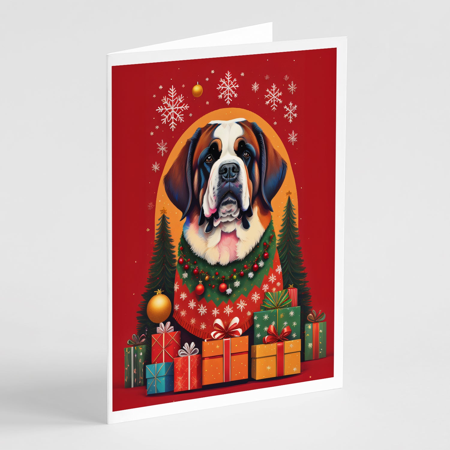 Buy this Saint Bernard Holiday Christmas Greeting Cards Pack of 8