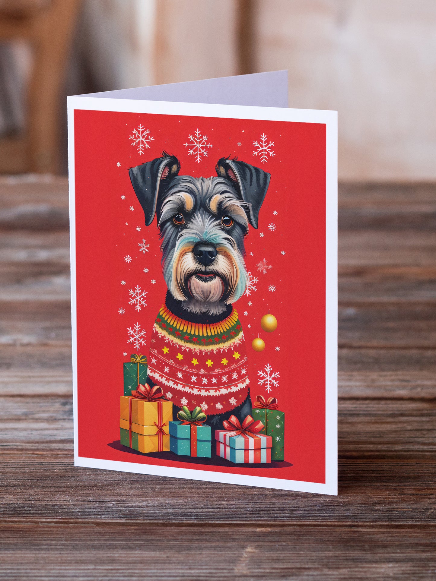 Schnauzer Holiday Christmas Greeting Cards Pack of 8