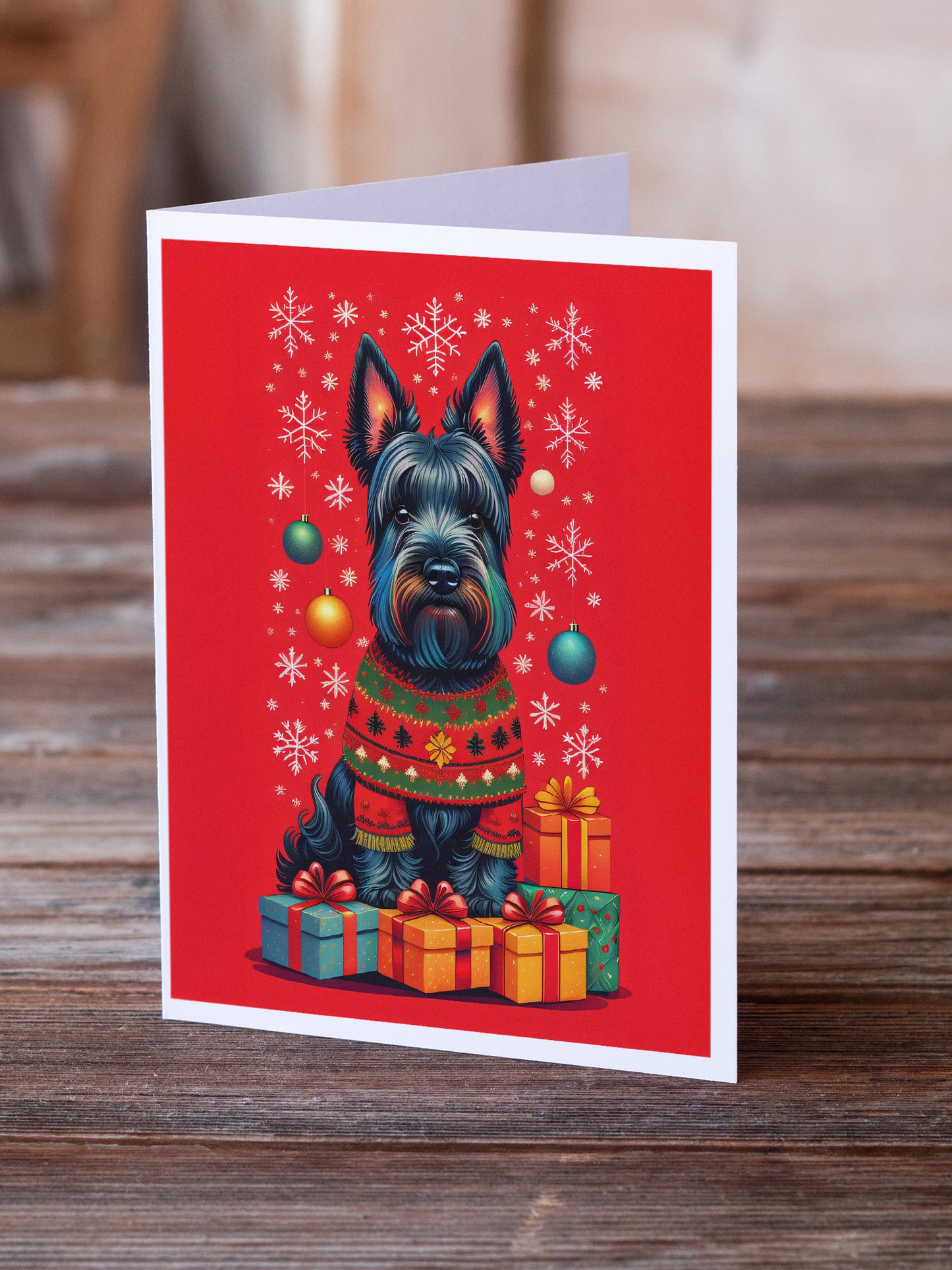 Scottish Terrier Holiday Christmas Greeting Cards Pack of 8